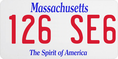 MA license plate 126SE6