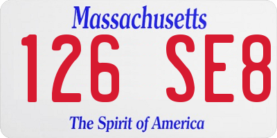 MA license plate 126SE8