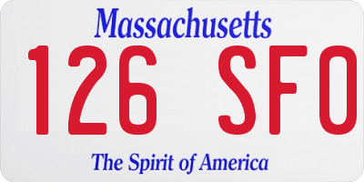 MA license plate 126SF0