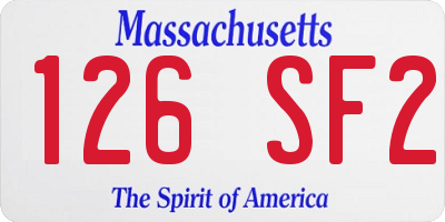 MA license plate 126SF2