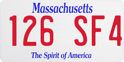 MA license plate 126SF4