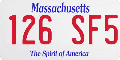 MA license plate 126SF5