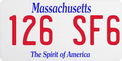 MA license plate 126SF6