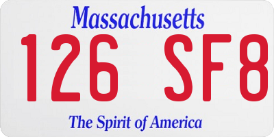 MA license plate 126SF8