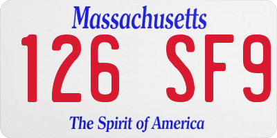 MA license plate 126SF9