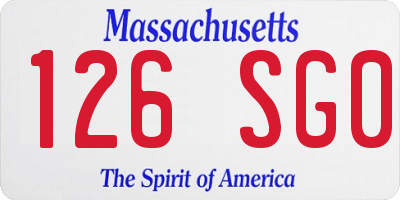 MA license plate 126SG0