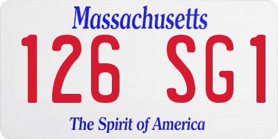 MA license plate 126SG1