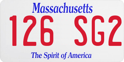 MA license plate 126SG2