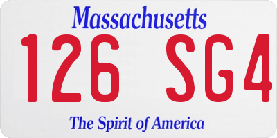 MA license plate 126SG4