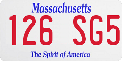 MA license plate 126SG5