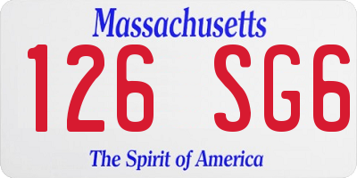MA license plate 126SG6
