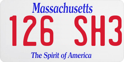 MA license plate 126SH3