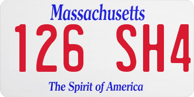 MA license plate 126SH4