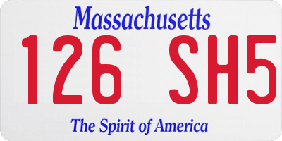 MA license plate 126SH5