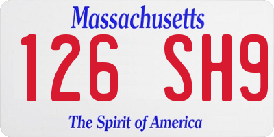 MA license plate 126SH9