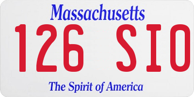 MA license plate 126SI0