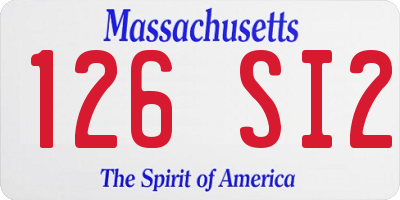 MA license plate 126SI2