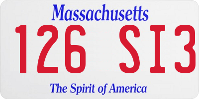 MA license plate 126SI3