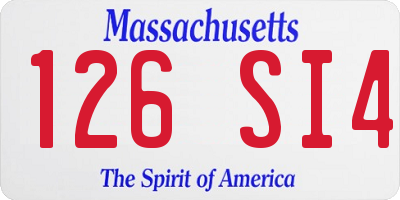 MA license plate 126SI4