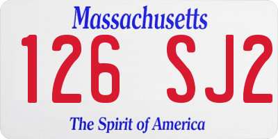 MA license plate 126SJ2