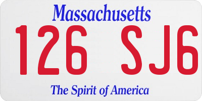 MA license plate 126SJ6