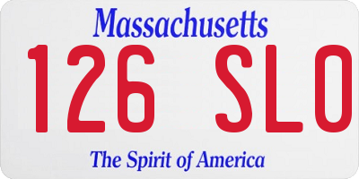 MA license plate 126SL0