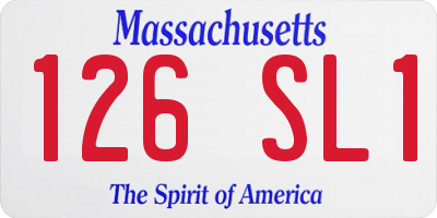 MA license plate 126SL1