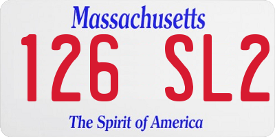 MA license plate 126SL2