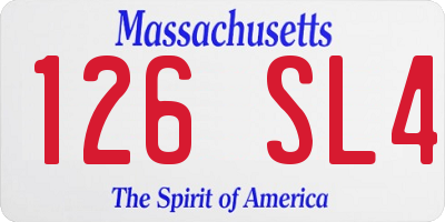 MA license plate 126SL4