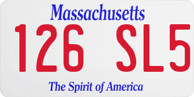 MA license plate 126SL5