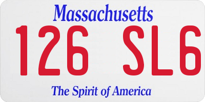 MA license plate 126SL6