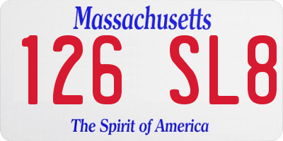 MA license plate 126SL8