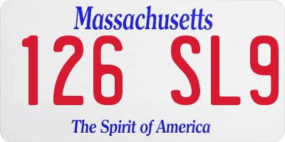 MA license plate 126SL9
