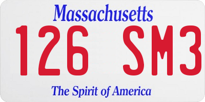 MA license plate 126SM3