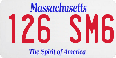 MA license plate 126SM6