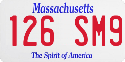 MA license plate 126SM9