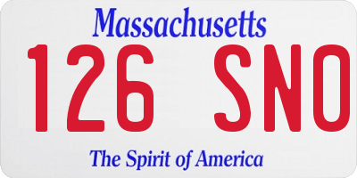 MA license plate 126SN0