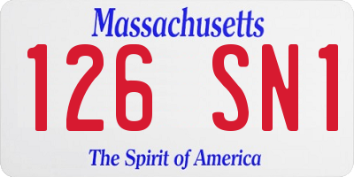 MA license plate 126SN1