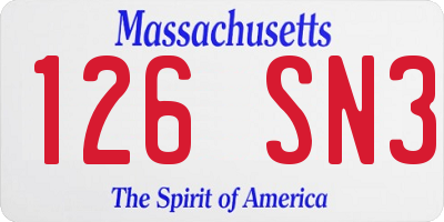 MA license plate 126SN3