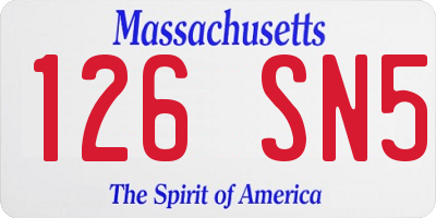 MA license plate 126SN5