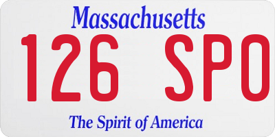 MA license plate 126SP0