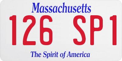 MA license plate 126SP1