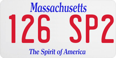 MA license plate 126SP2