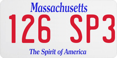 MA license plate 126SP3