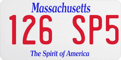 MA license plate 126SP5