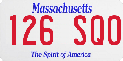 MA license plate 126SQ0