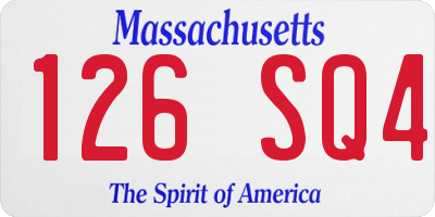 MA license plate 126SQ4