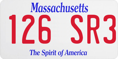 MA license plate 126SR3