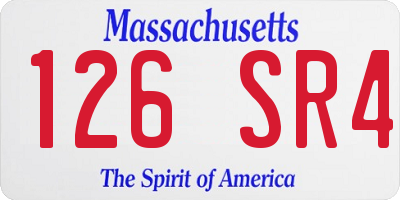 MA license plate 126SR4