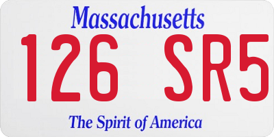 MA license plate 126SR5
